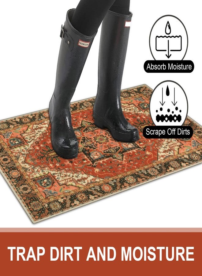 Collive Washable Indoor Door Mat, Non Slip Retro Entryway Rug 20" x 32" Doormat Quick Absorbent Entrance Rug Distressed Front Door Mat, Welcome Mats Floor Mat Doormats for Kitchen Home Patio - Image 3